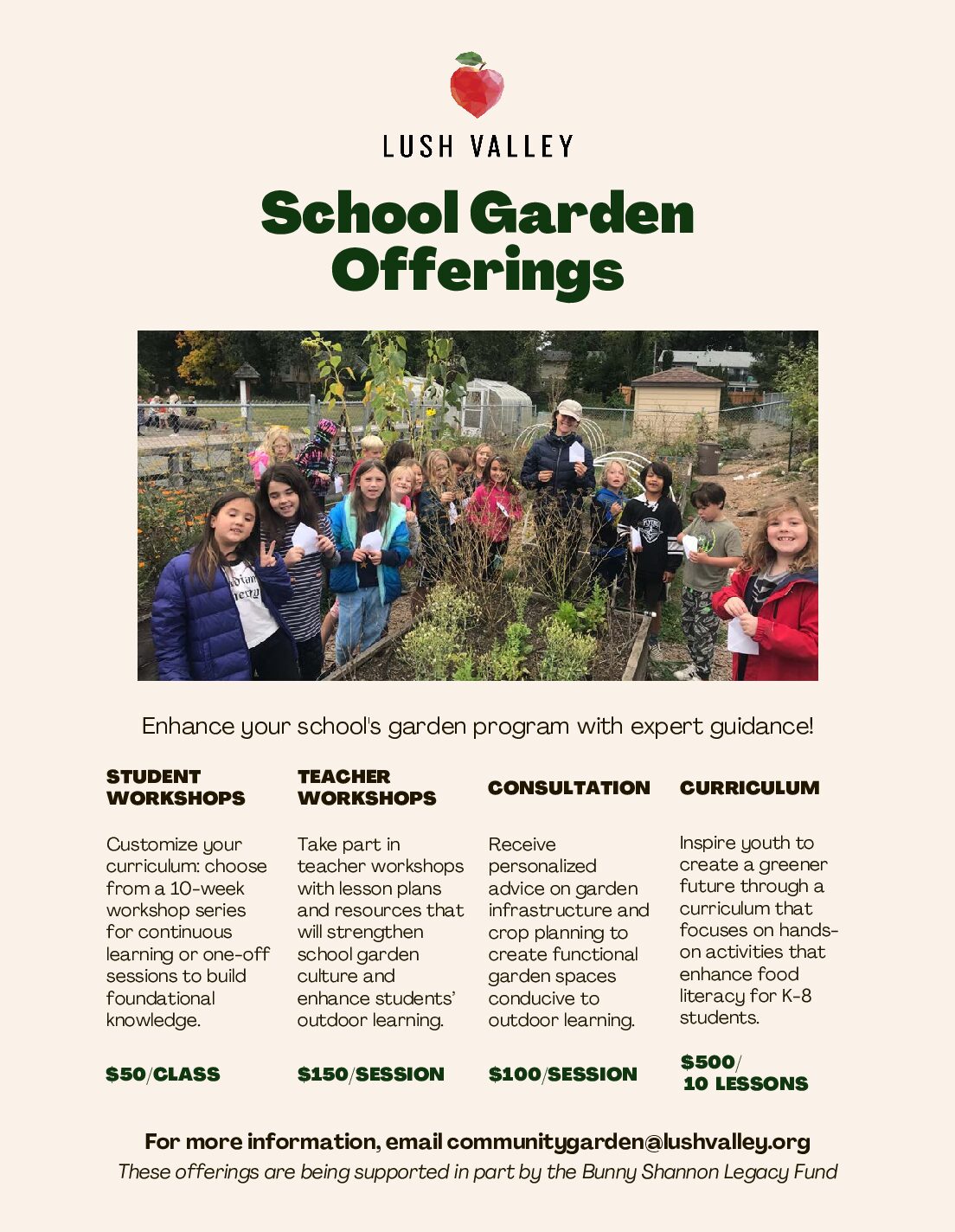 School Garden Offerings